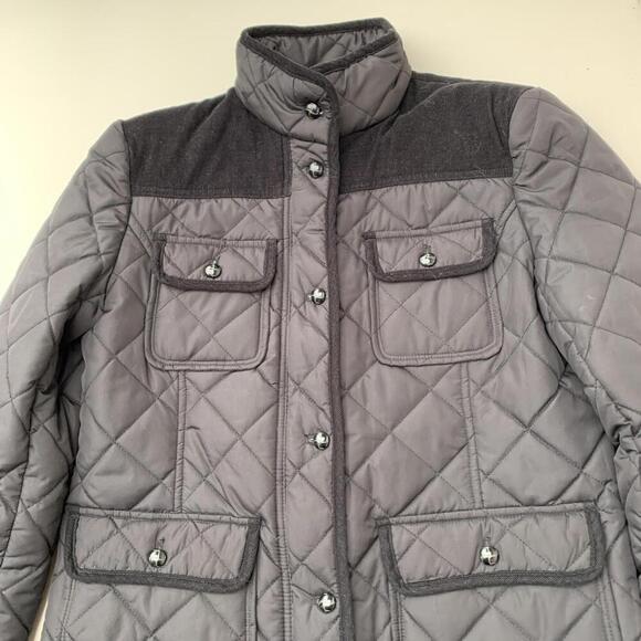 Tommy Hilfiger Quilted Jacket Black W Shoulder Patch Sz M Womens - Picture 4 of 7